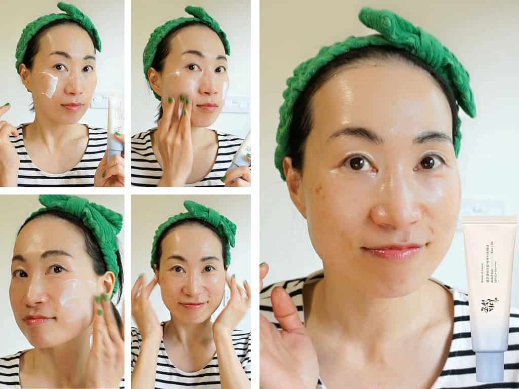 Beauty_of_Joseon_xRelief_Sun_Aqua-fresh_Rice+B5_ Sunscreen_application_1600Hx1200W